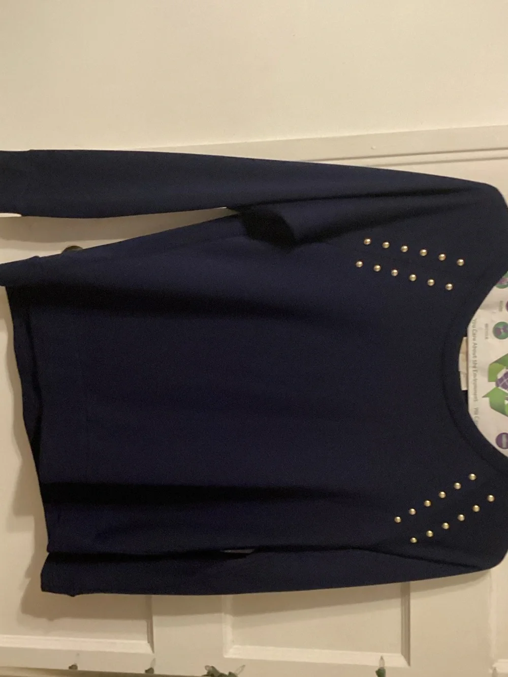 Michael Kors Navy Sweater with Gold Studs